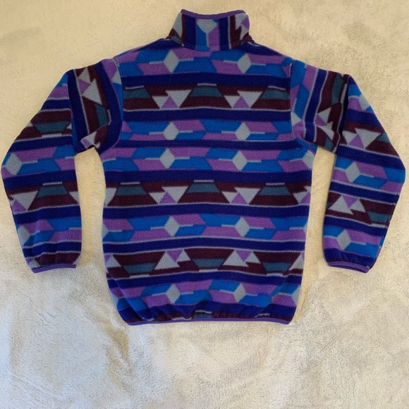 Patagonia Lightweight Synchilla Snap-T Fleece Pullover Purple Blue Aztec print - Picture 10 of 17
